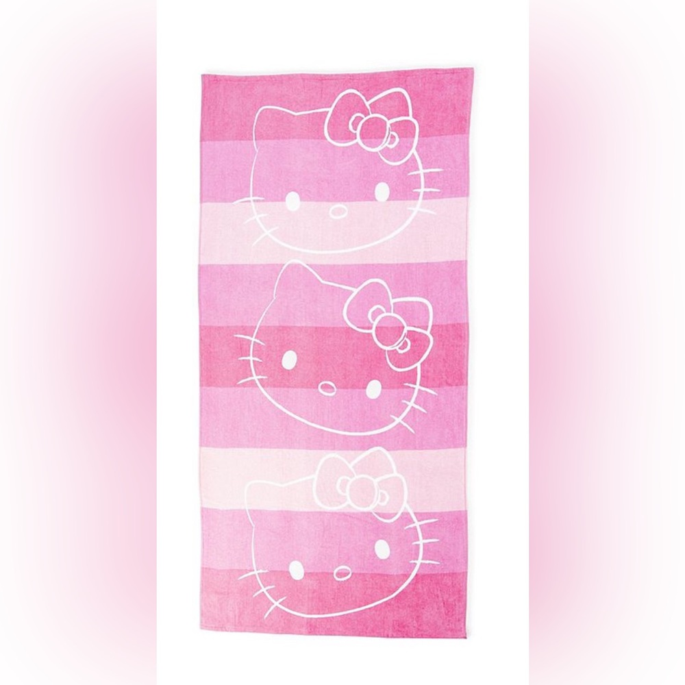 Hello Kitty “Pink Striped” Oversized Beach Towel- New